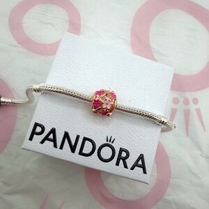 Openwork Pink Daisy Flower Charm